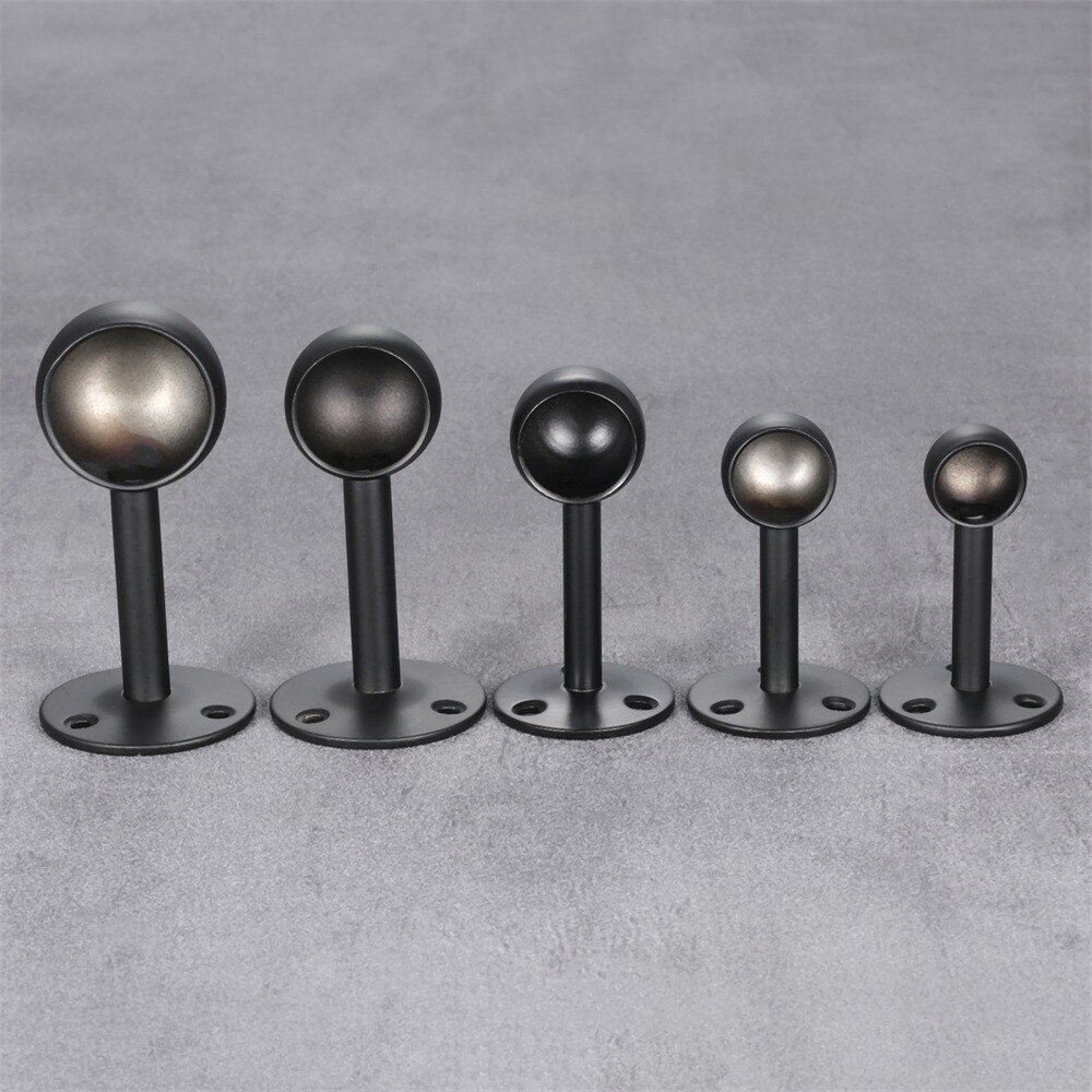 2Pcs Flange Rod Holders Black 5 Size for Ceiling Hanging Pole Wall Hanging Pole