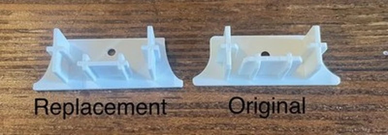3D Printed Levolor Blind Bottom Rail End Cap 2-Pack Style C White Black