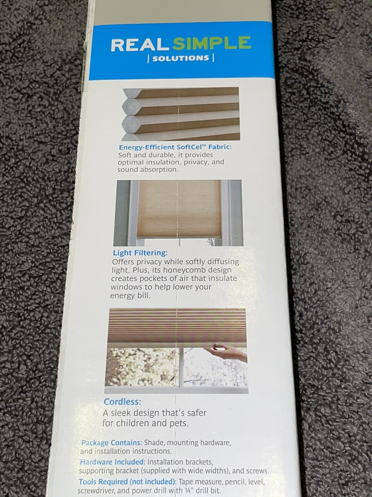 Real Simple Cordless Cellular 27 x 72-Inch Length Shade in Sand