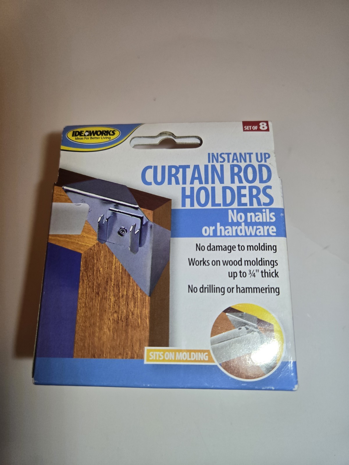 IdeaWorks Instant UP Curtain Rod Holders –Lot Of 2 New Opened Boxes JT1851/8