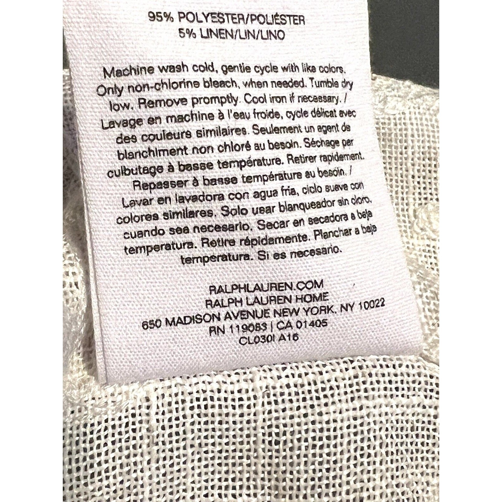 2 Ralph Lauren Fallbrook Curtain Panels 54 x 96” 2 Panels Window 5% Linen