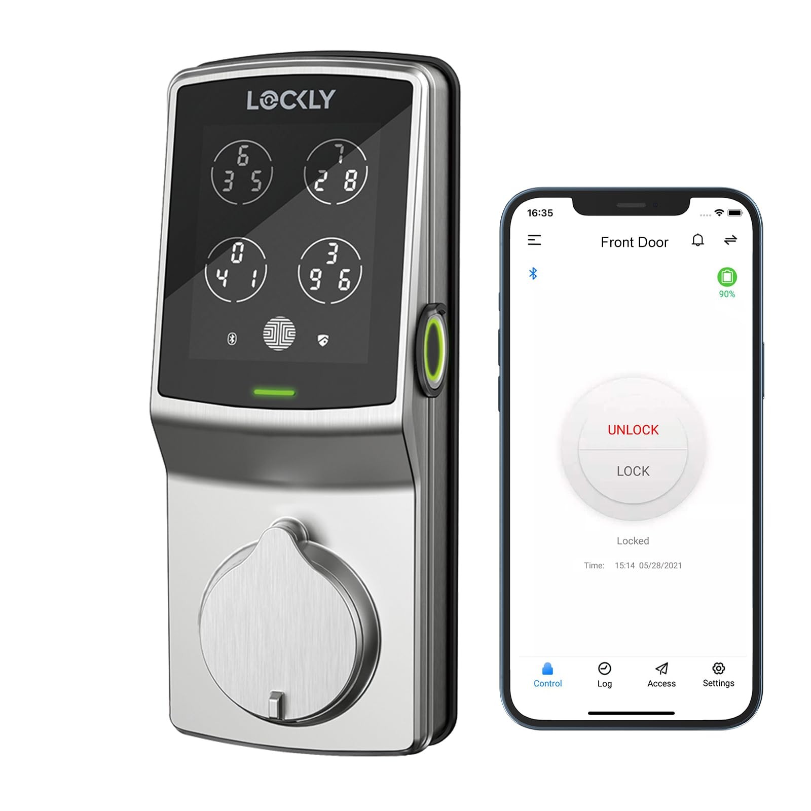 Lockly Secure Plus Bluetooth Smart Door Keyless Entry Pin Genie Digital Keypad