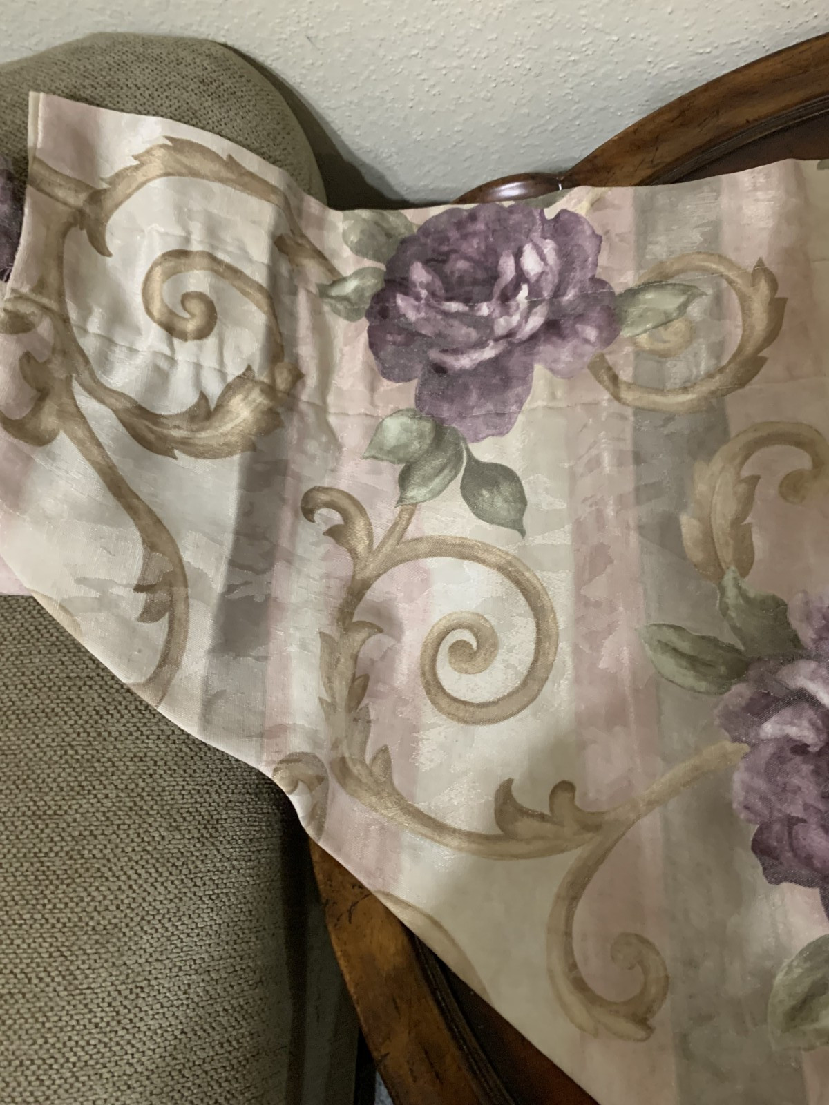 Croscill Chambord Cassis Amethyst Ascot Valance 39 X 23″ Tassel Lined Set 2 USA