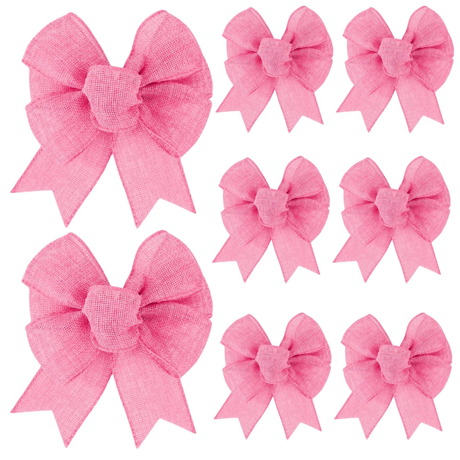 8 PCS 6 Inch Wired Pink Bows Premade Decorative Easter Wreaths Front Door