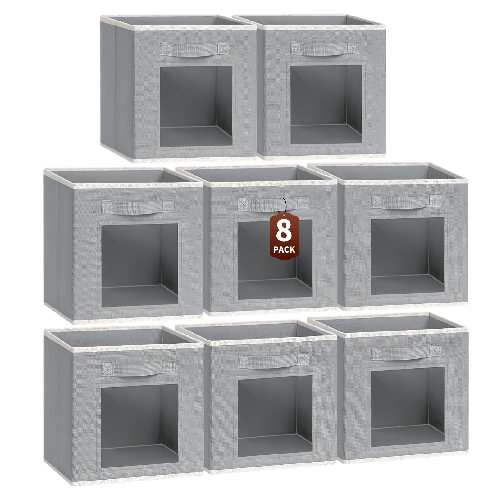 Bins for Closet Organization – Cubby Storage Organizer with Window, Closet Ba…
