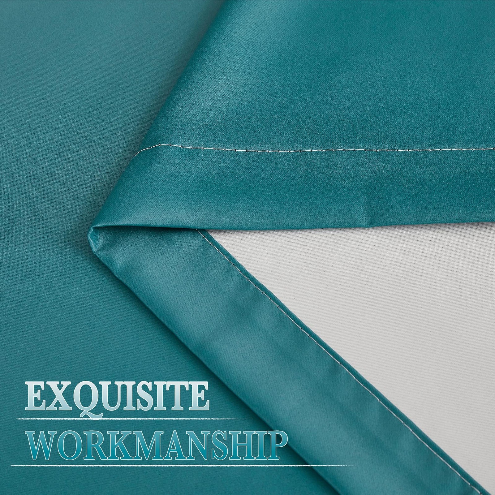 Nicetown Light Blocking Thermal Insulated Ombre Curtains Sea Teal And Greyish