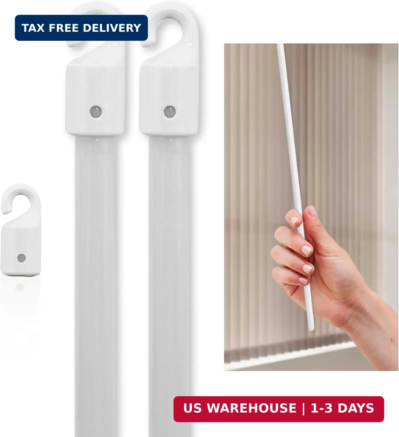 Amazing Drapery Hardware Premium White Reinforced Fiberglass Vertical Blind Wand