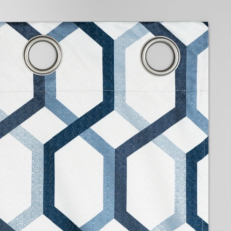 Sun Zero Arlo 2-pack Textured Geometric Print Curtain Panel Pair, 63″x80″