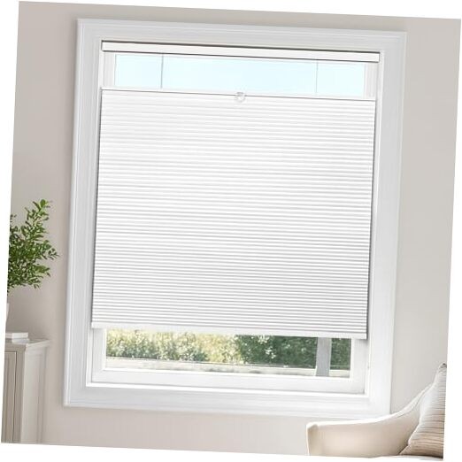 Top Down Bottom Up (TDBU) Cordless Cellular 34″W x 48″H White – Blackout