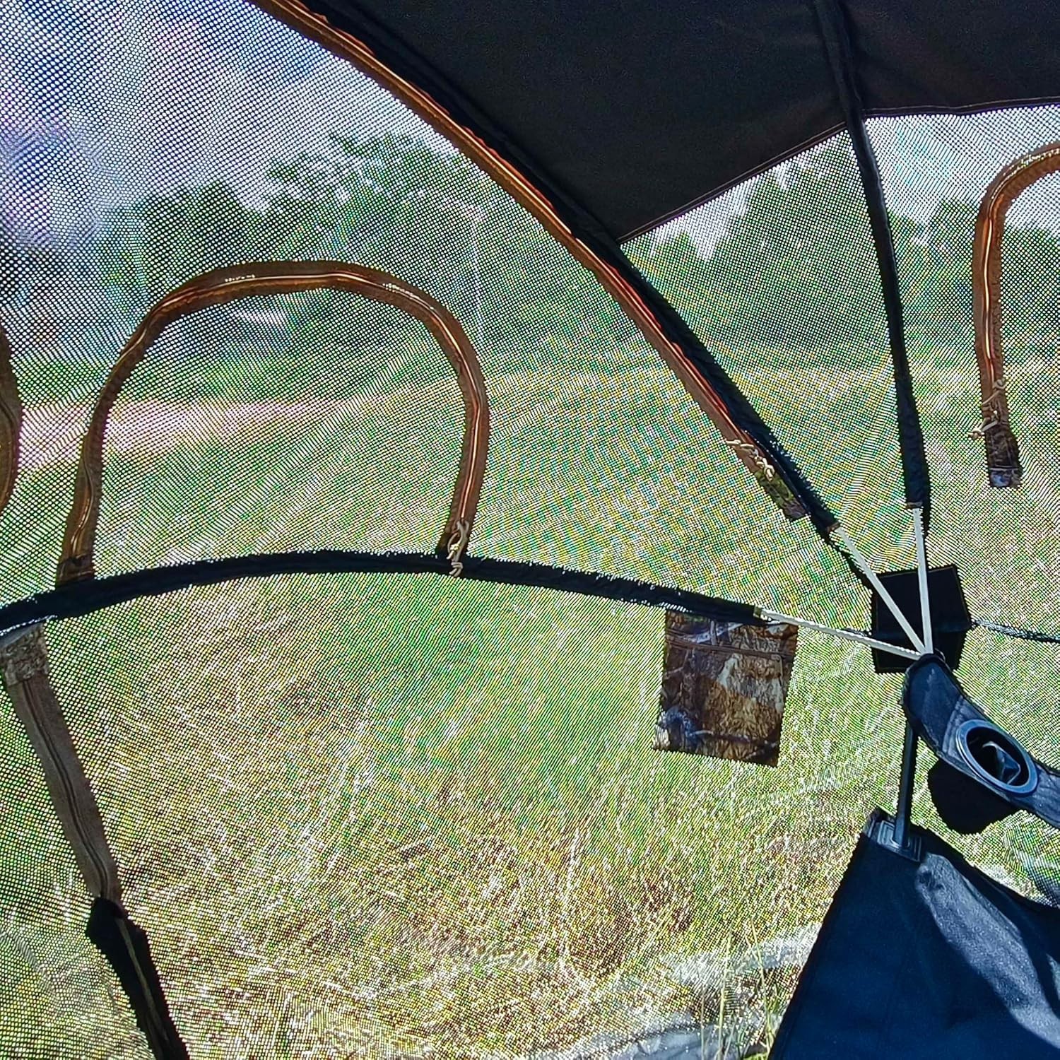 2-Person See-Through Hunting Ground Blind with Dual Built-In Chairs FREE SHIP US