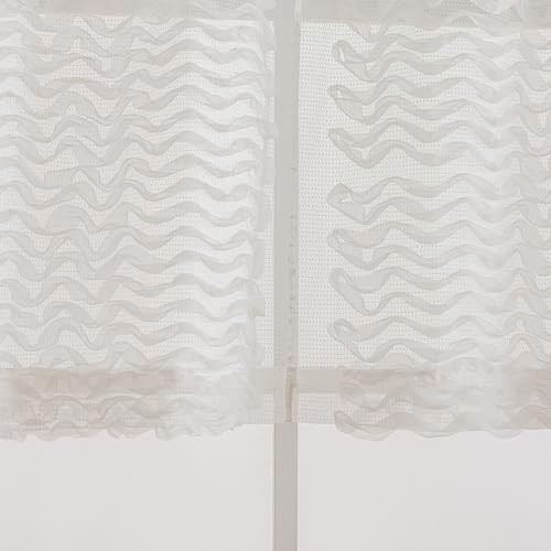 Ruffle Lace Valance for Ruffle Lace – Linen Top 50″W x 24″L (Pack of 1) White