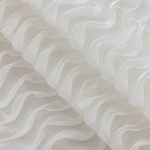 Ruffle Lace Valance for Ruffle Lace – Linen Top 50″W x 24″L (Pack of 1) White