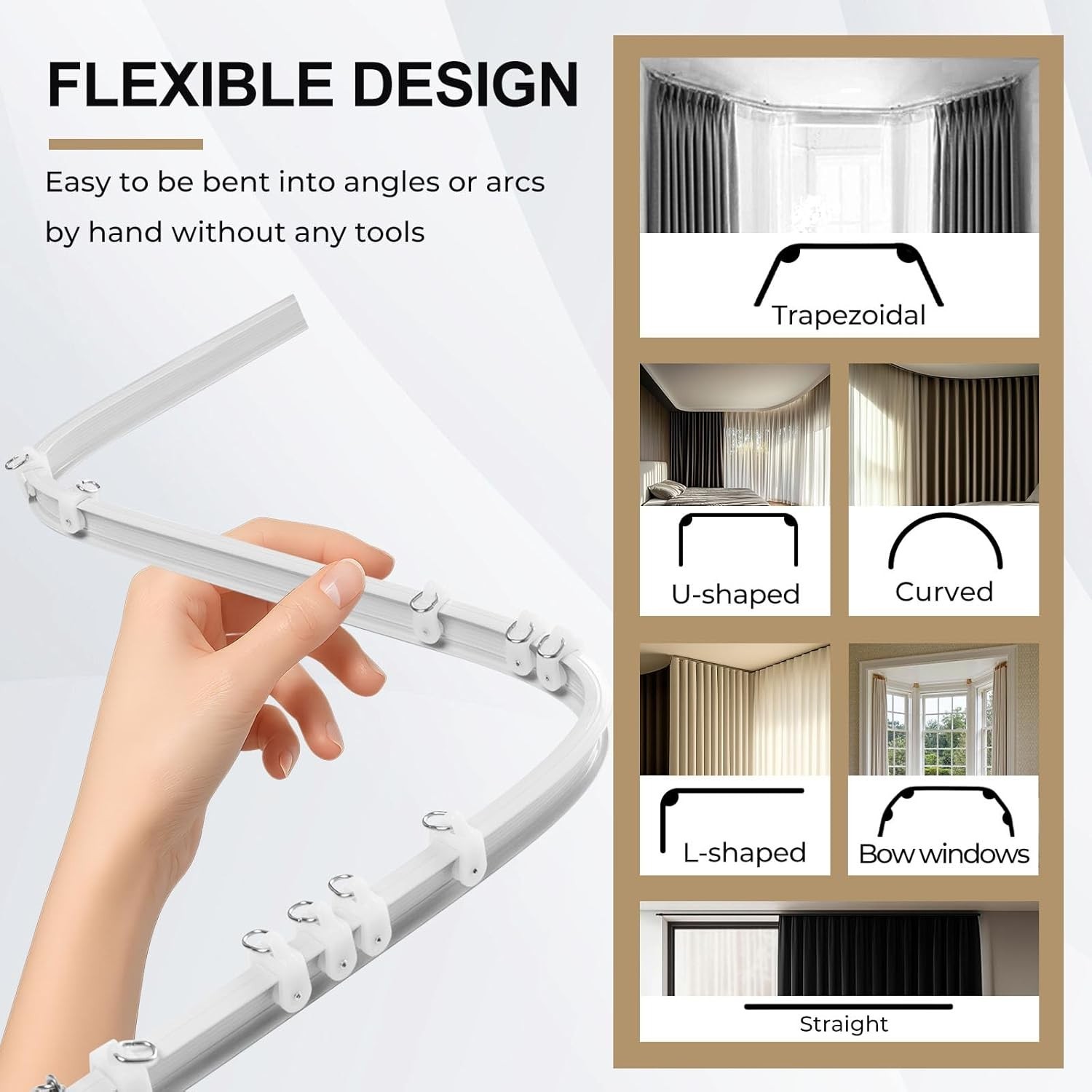 Room Divider Ceiling Curtain Track Set, Blackout Curtains Room Partition Privacy