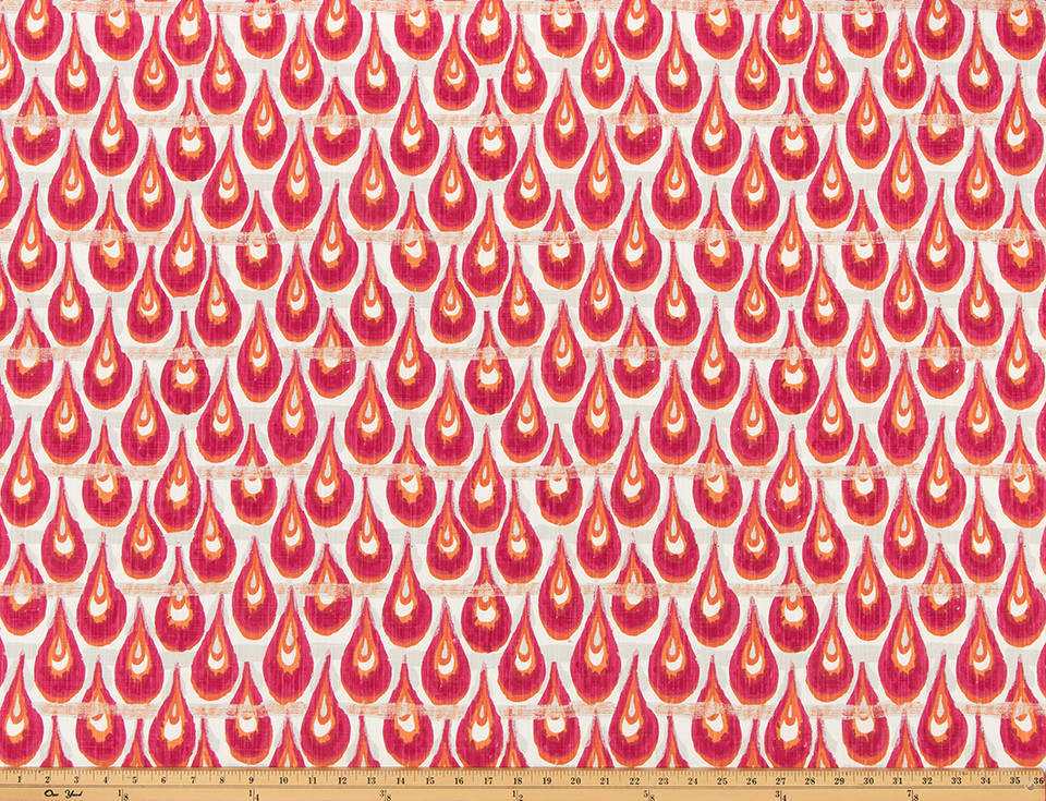 Curtains Made in the USA, Chloe Pink Orange, Medium Weight Cotton Slub