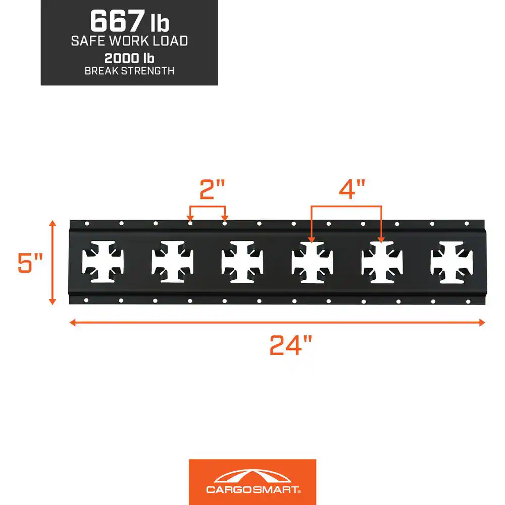 24 In. Matte Black X-Track Rail – 1 Pack