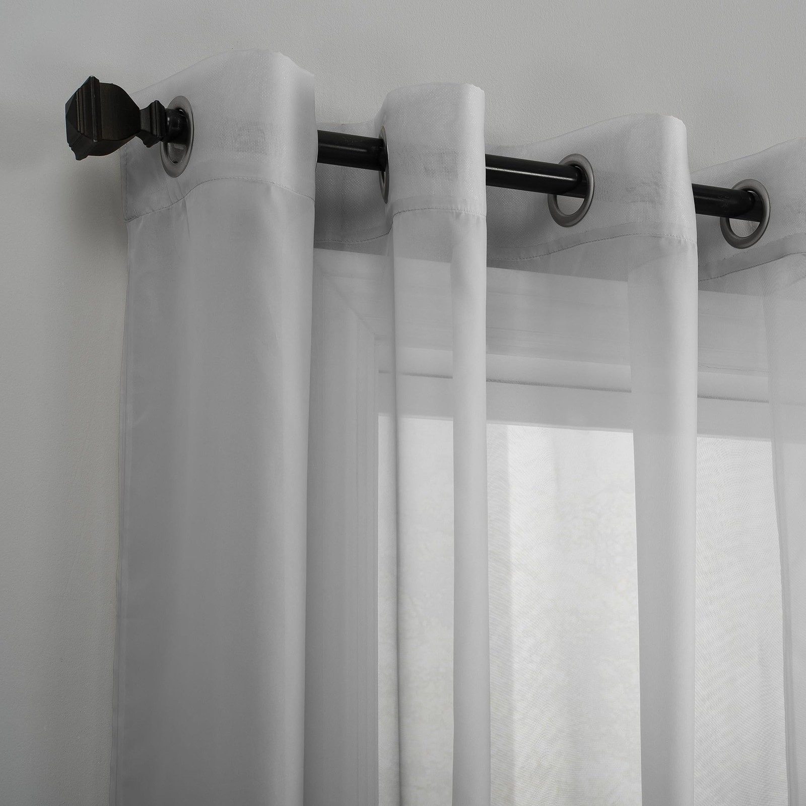 No. 918 Curtain Panel, 59″W x 84″L, Silver Gray, Sheer Voile, Grommet Top