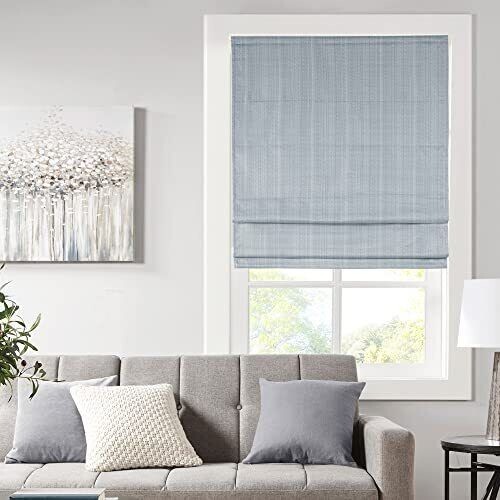 Madison Park Galen Cordless Roman Shades – Fabric Privacy Single Panel 27 x 64″