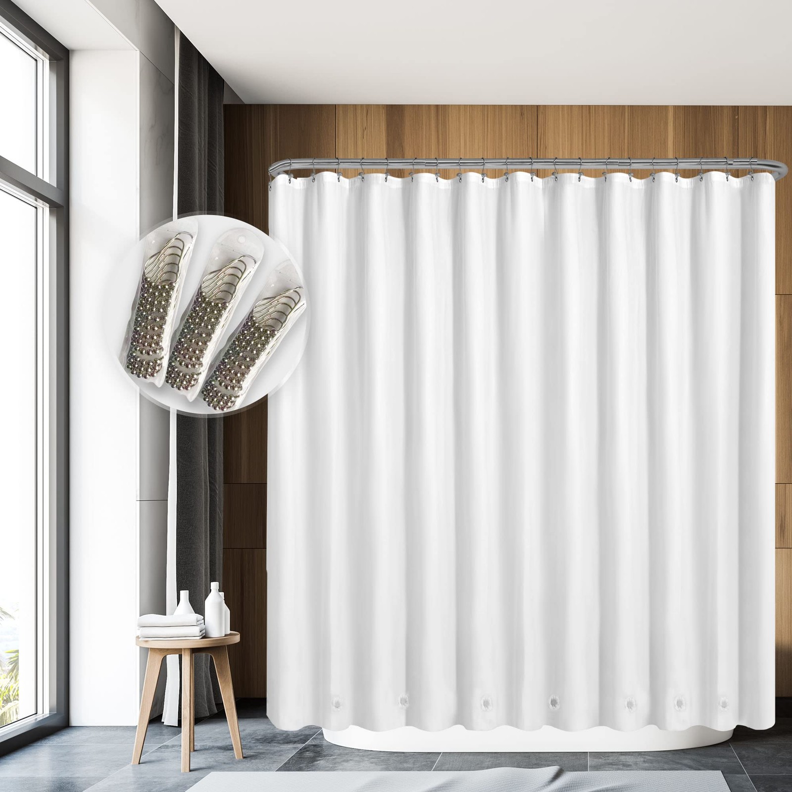 Barossa Design Clawfoot Tub Shower 180″W x 70″L (Pack of 1), 3b. White-heavy