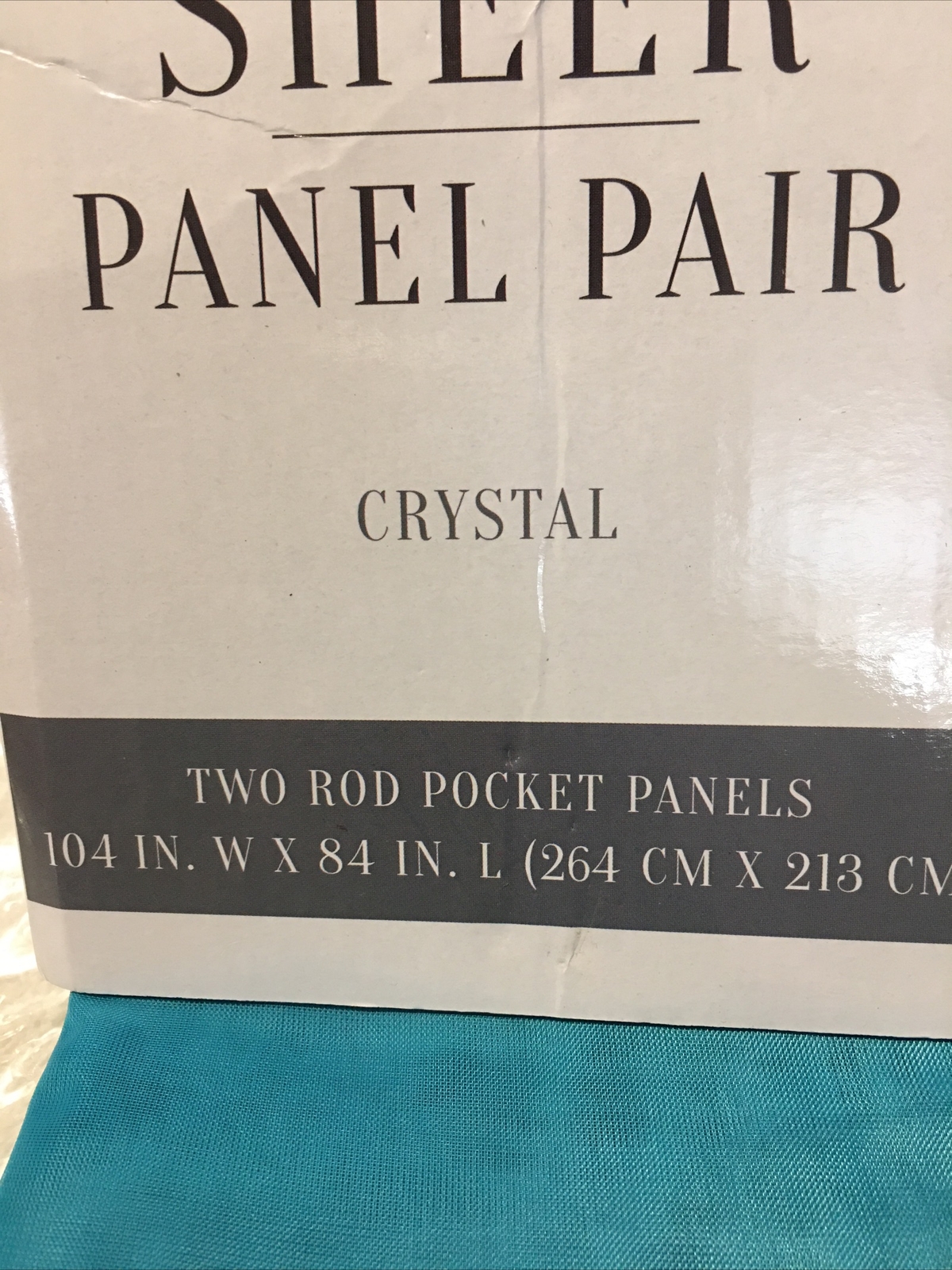 Crystal 2-Pack Sheer Rod Pocket Window Panel, Turquoise, 104×52 Inches Total