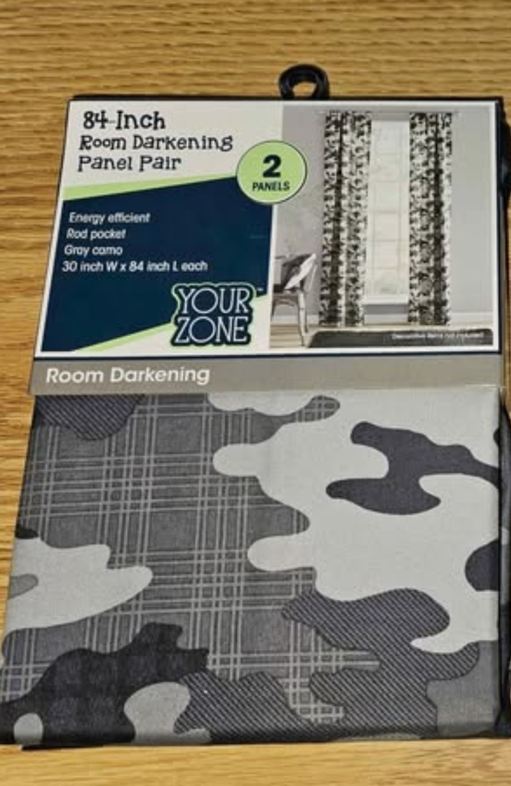 Camouflage Curtains Grey Camo Drapes 2 Panels