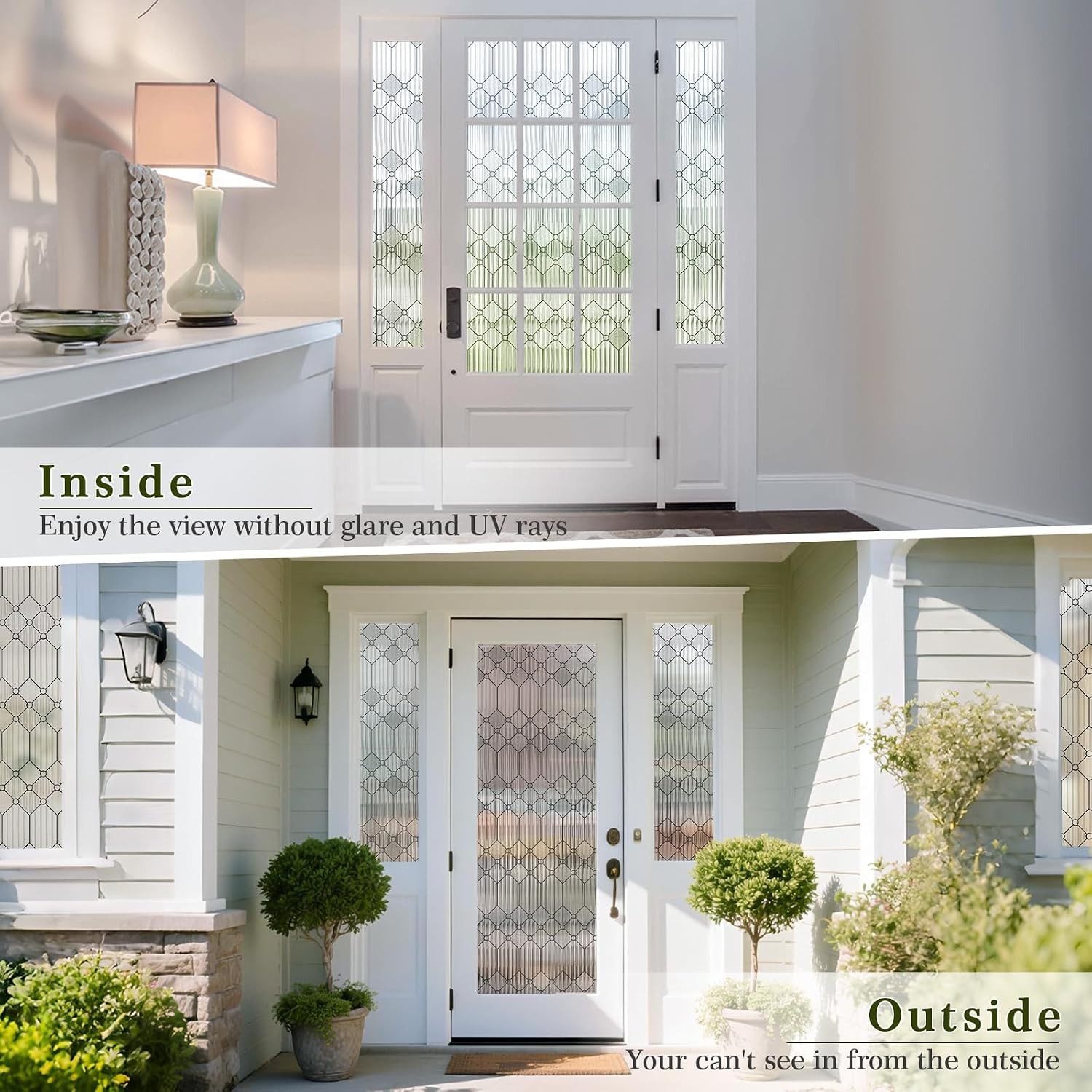 17.5 x 78.7 Inch Frosted Glass Window Film for Bedroom Front Door,Static Cling