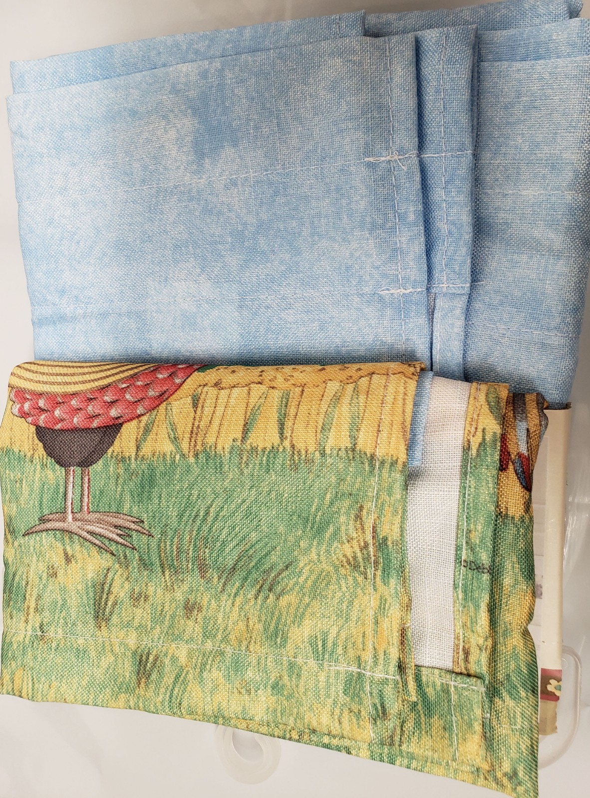 3 pc Curtains Set: 2 Tiers (28″)& Valance (56″x14″) COUNTRY ROOSTERS,Debbie Mumm