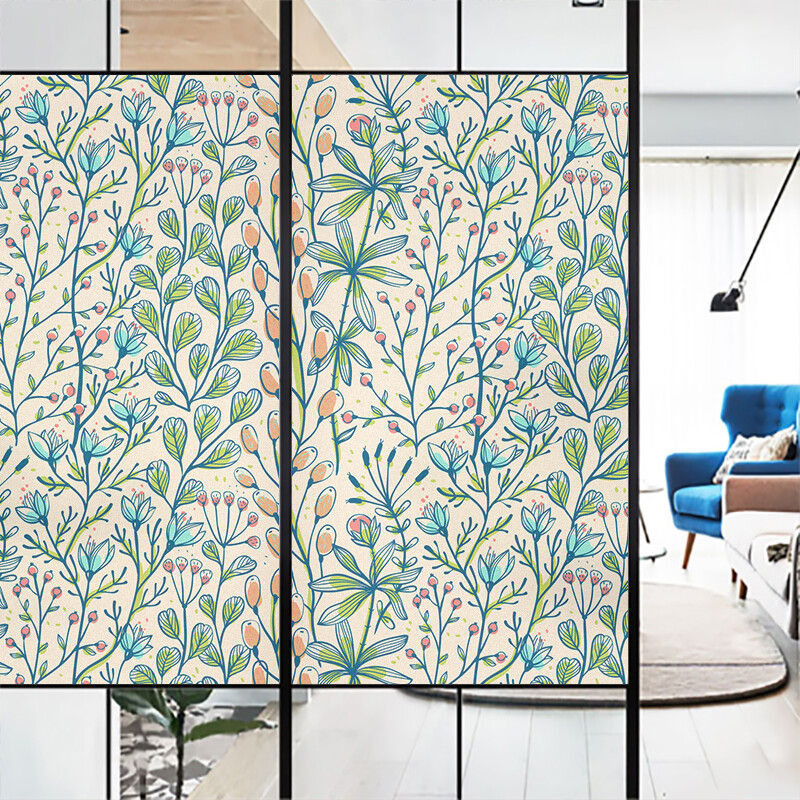 Window Flower Film Vinyl Stained Glass Window Sticker Protection Tint