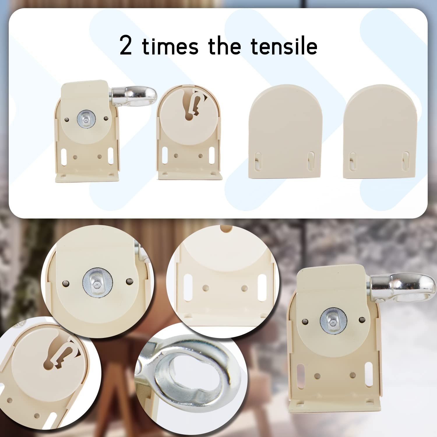 Lihopefe Sunshade Replacement Bracket, Metal Cordless bracket, Beige
