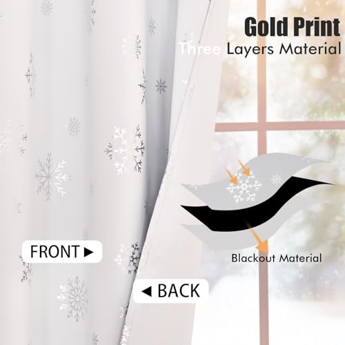 Snowflake Foil Print 52″W x 63″L (Pack of 1) White(silver Foil Print)