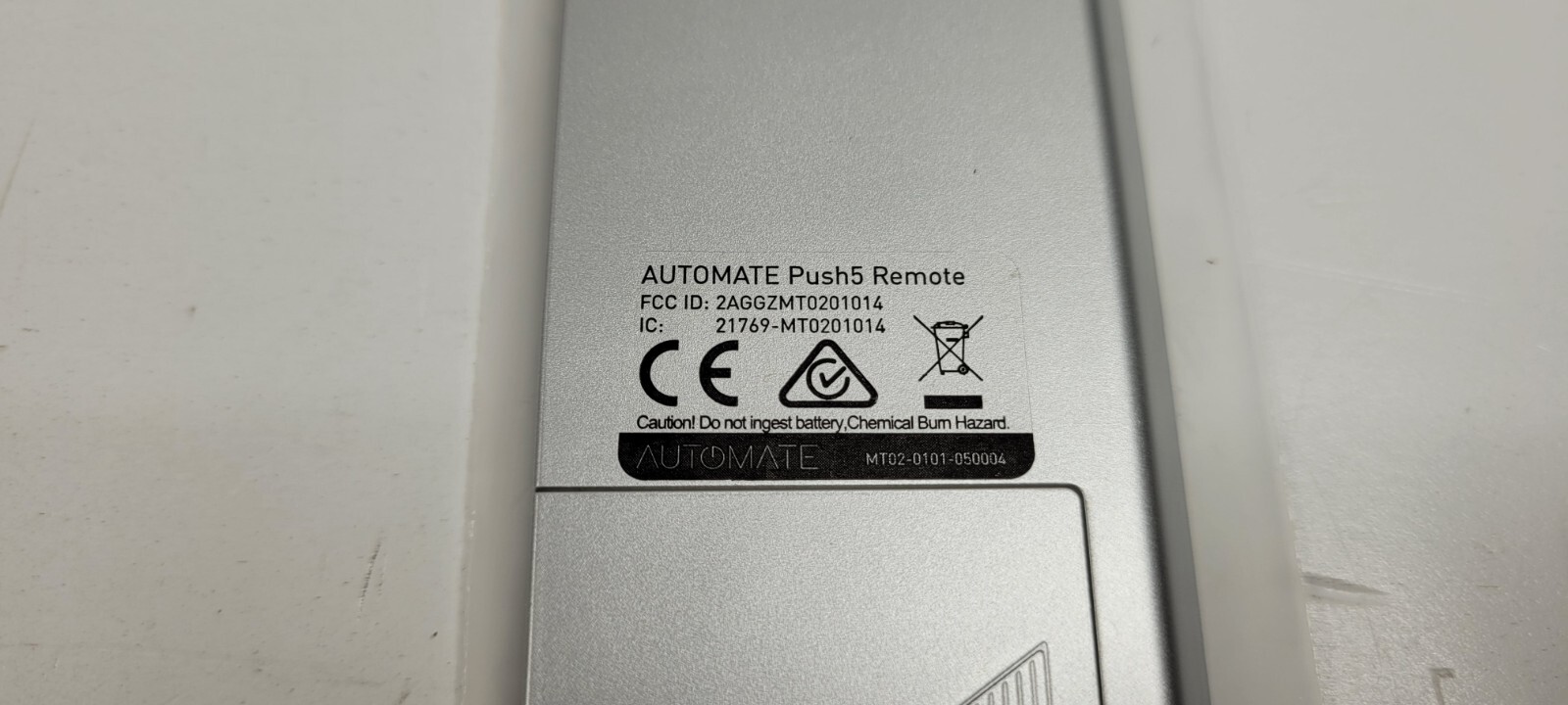 Automate Paradigm Push 5 Hand Held Remote Control for Roller Shades PUSH5