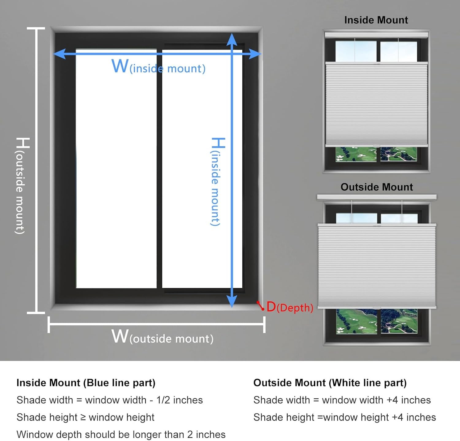 Changshade Cordless Blackout Cellular Blinds Top-Down Bottom Up Honeycomb Blinds