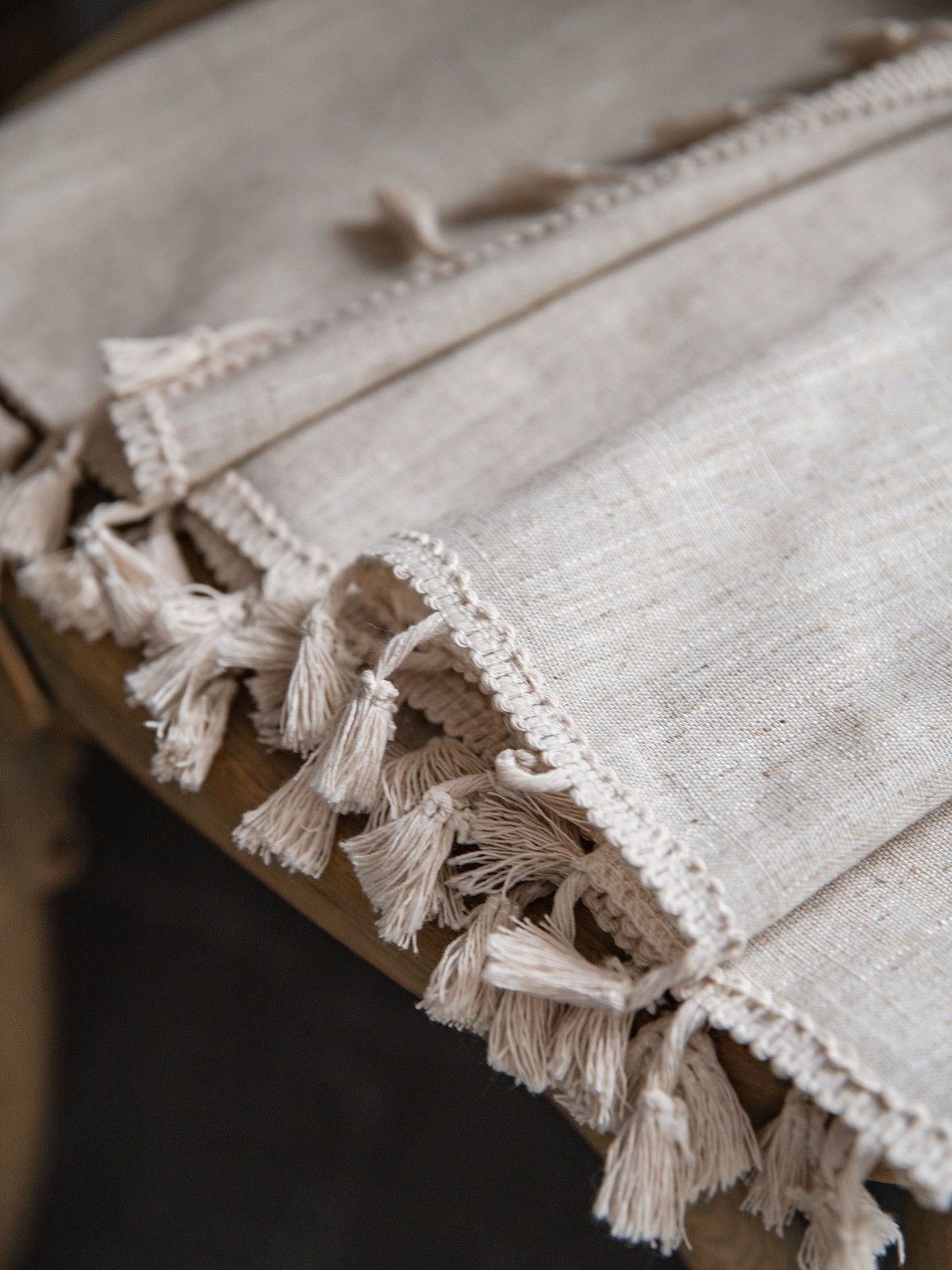 Boho Beige Curtains 94 In Long Bohemia Linen Curtains for Bedroom Living Room