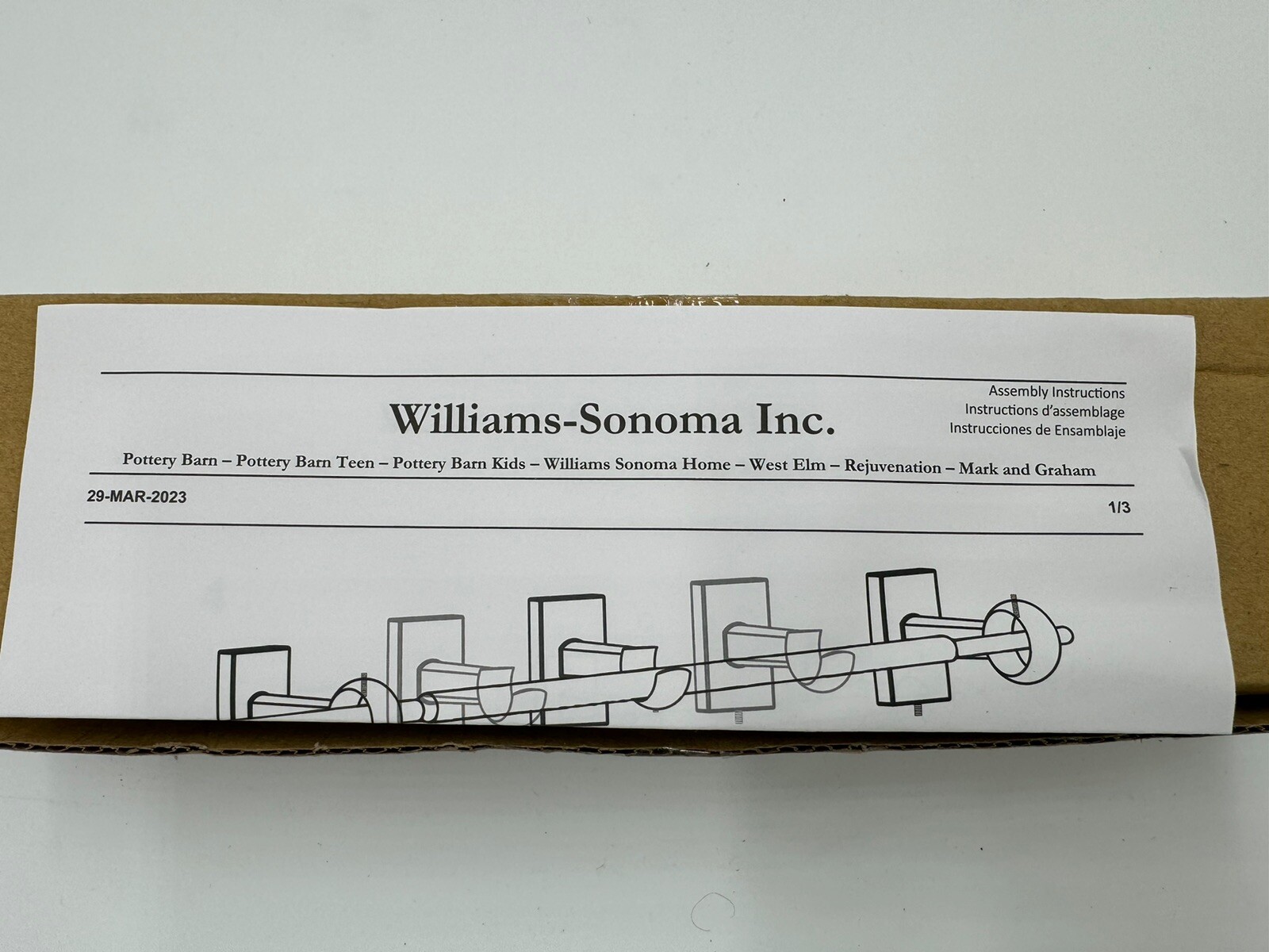 Williams Sonoma Curtain Bracket Assembly Hardware Kit Simple Barral Nickel