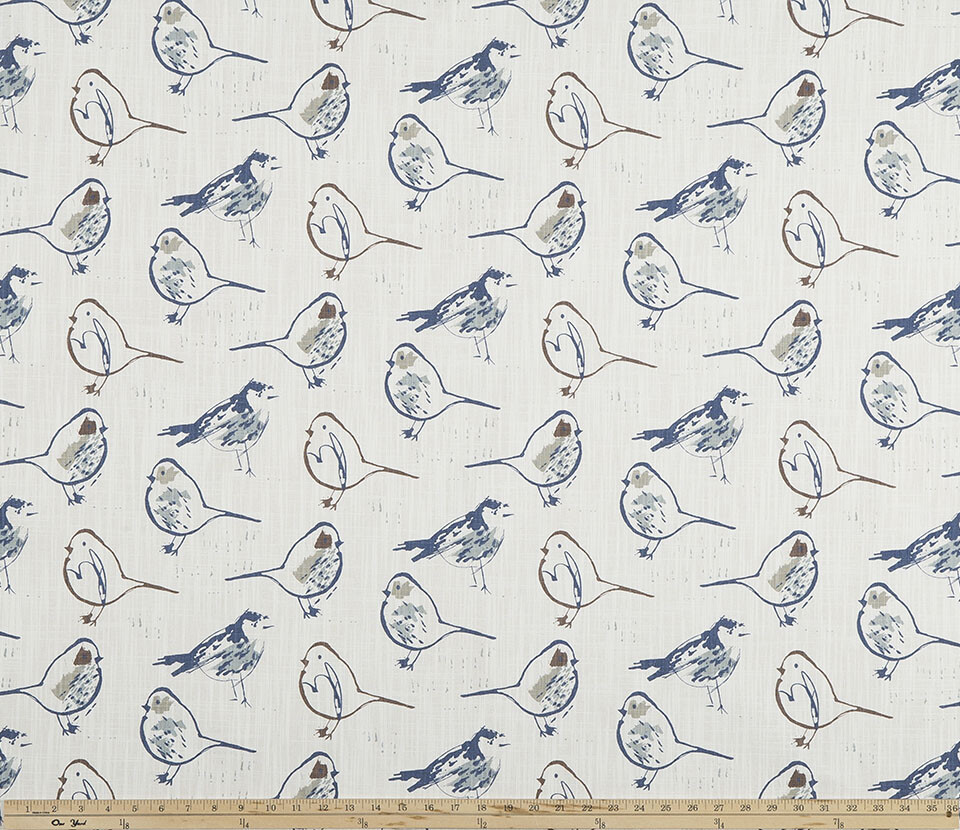 Blue Bird Curtains Window Treatments Custom Drapery Panels Vintage Home Decor