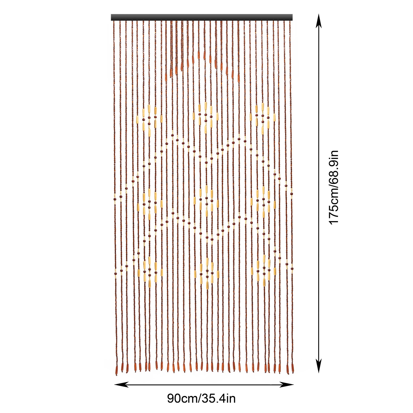 32Lines Porch Partition Curtain Wooden Beads Curtain Bedroom Living Room Curtain