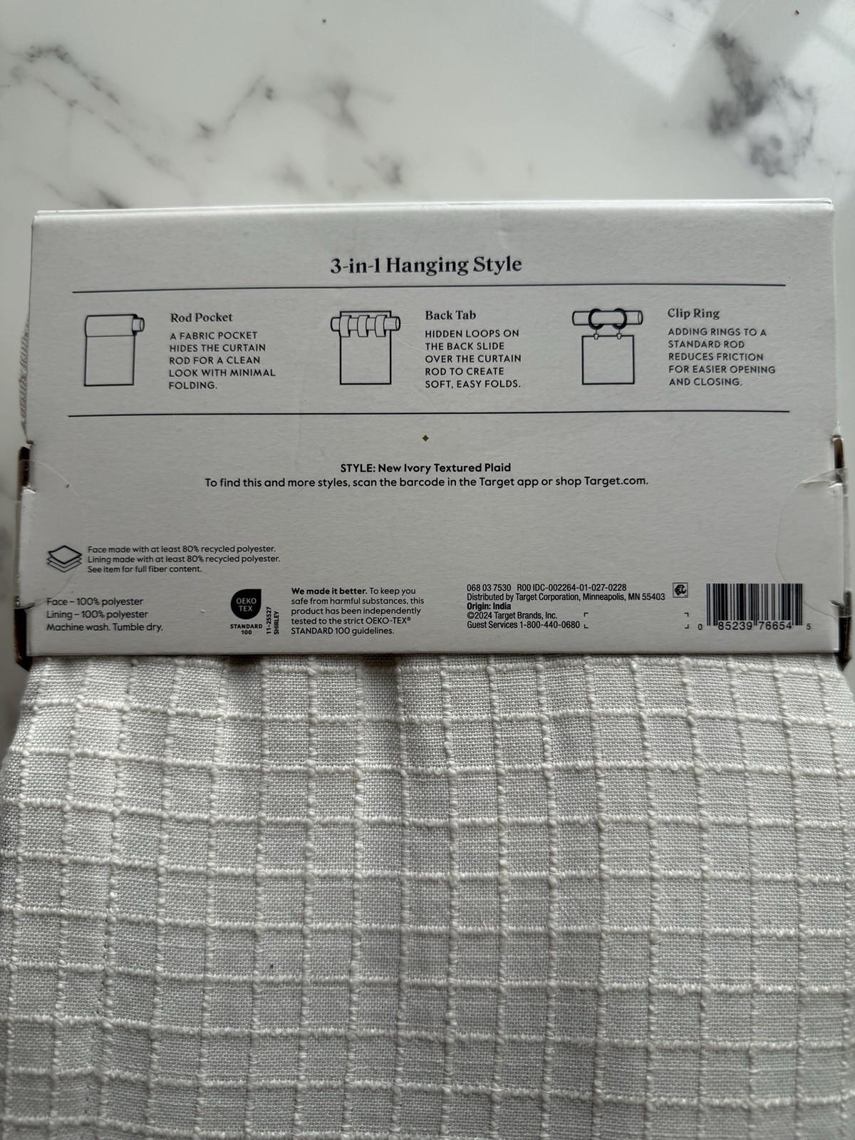 Threshold Blackout Curtain, Max Privacy And Darkness, 50 In X 84 In NWT Cream