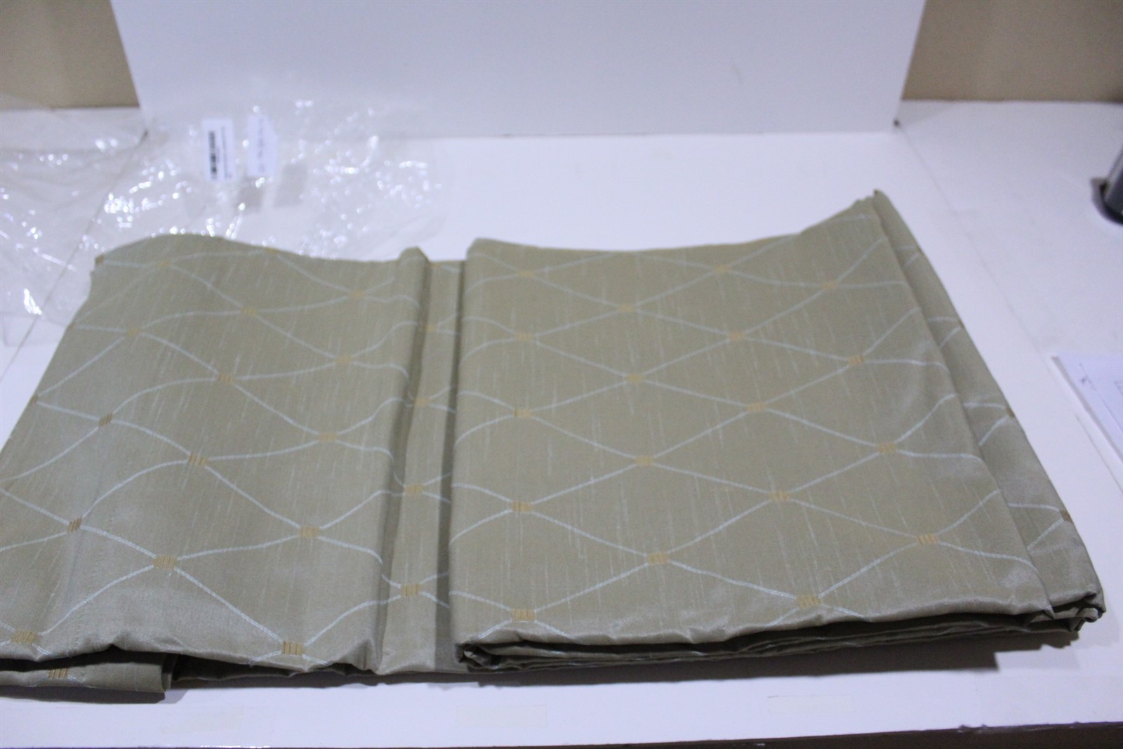 Diamond Grid Faux Silk Curtain Panel Drape (52″W X 108″L) 1 panel