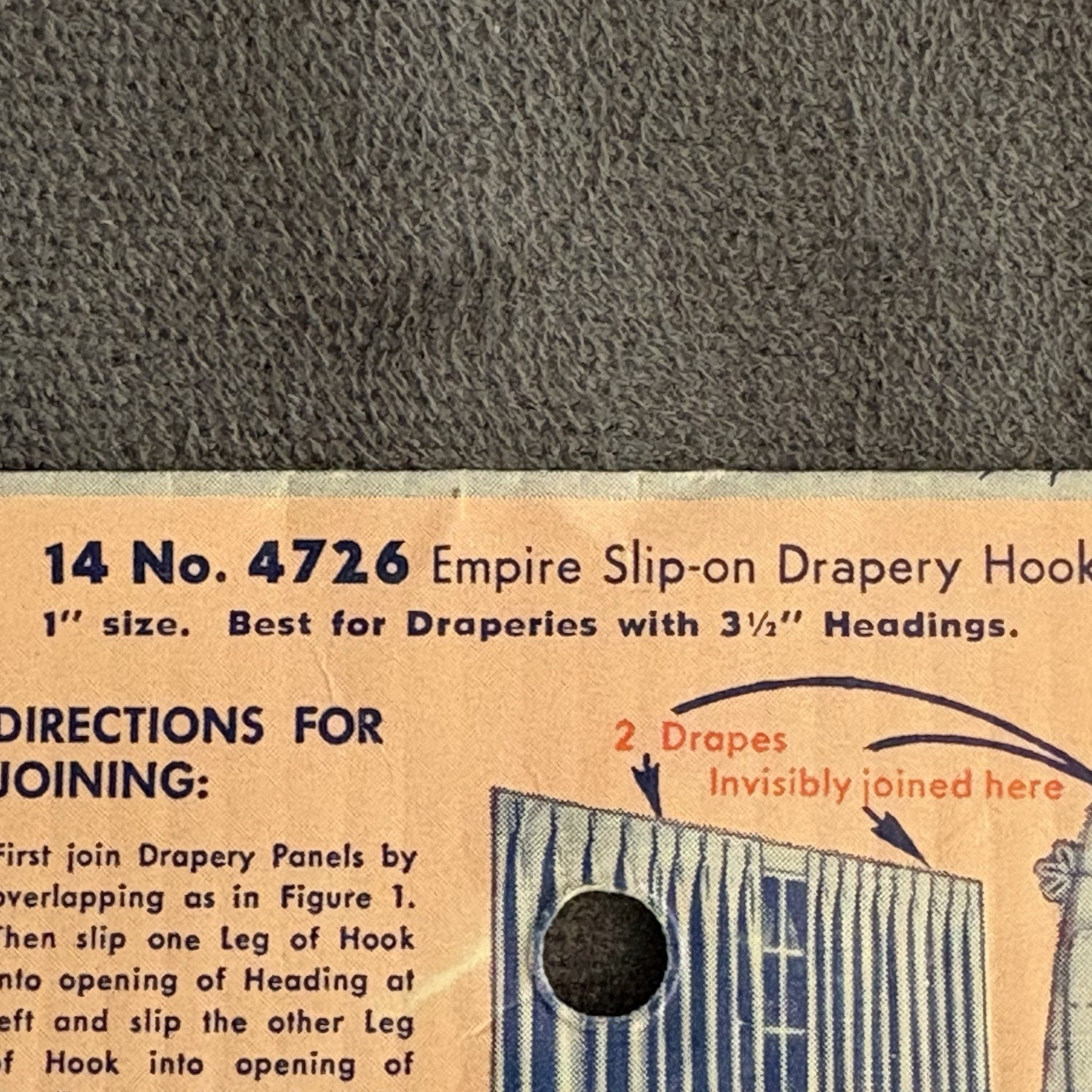 Starlyne Empire Slip-On Drapery Hooks No 4726 NOS 1964 Eastern Products Vintage