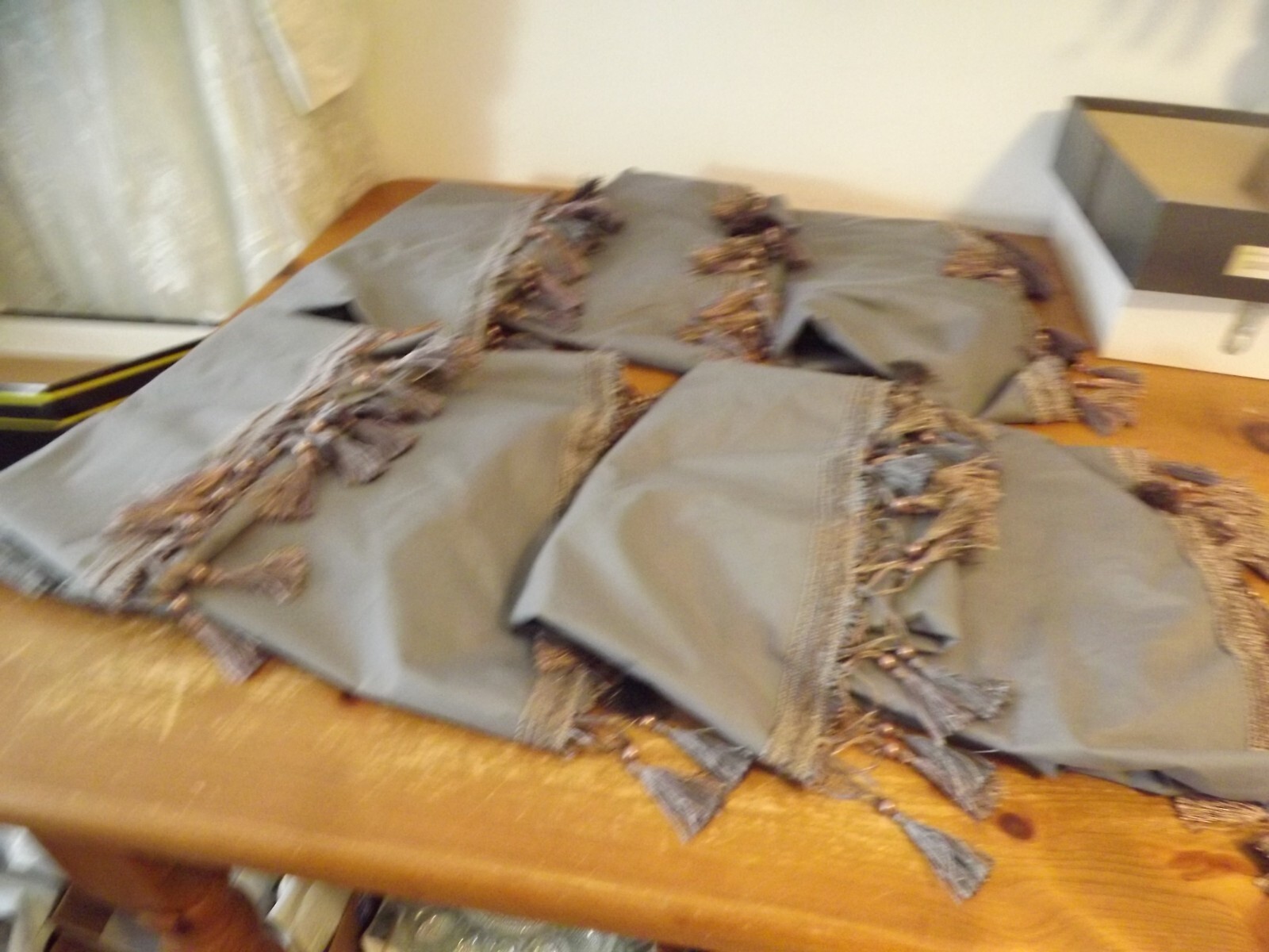 WATERFALL cascading CURVED VALANCE 2 rod pockets STEEL GRAY 8 available