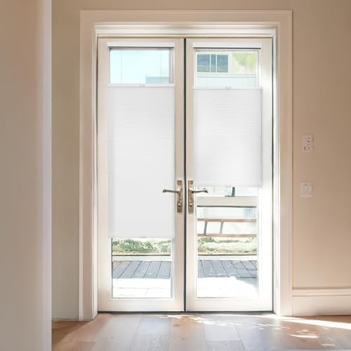 REGAL Estate QuickInsta Cordless TDBU Cellular Shade Door 25×72 White NoDrill ND