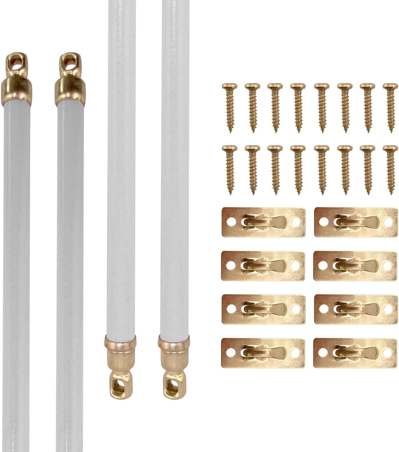 5/16-Inch Swivel End Sash Curtain Rods – 4 Rods – 11- 19 Inch Adjustable Width