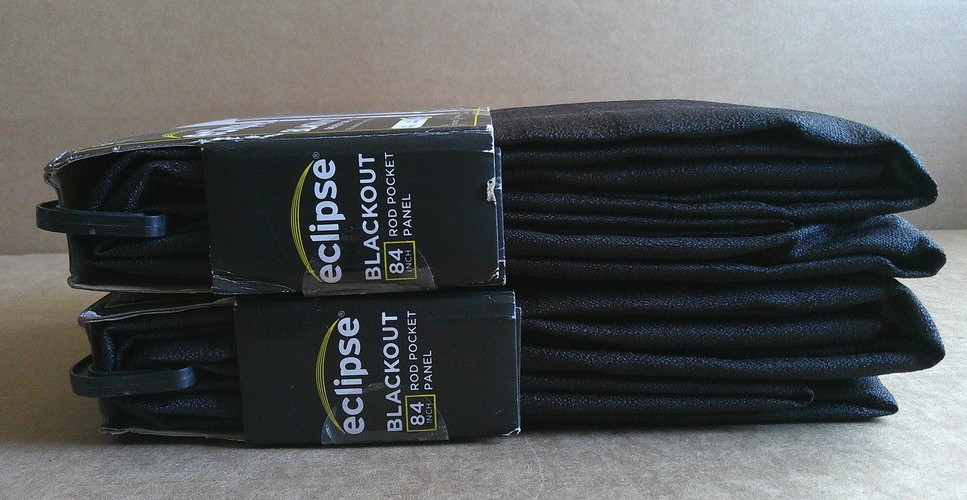 Eclipse Samara Solid Blackout Curtain Panels SET (42″ wide by 84″ long) NEW