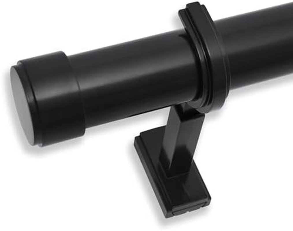 Luxury 19 Ft Tuxedo Black Curtain Rod – 1 1/4″ Diameter, Premium Brackets