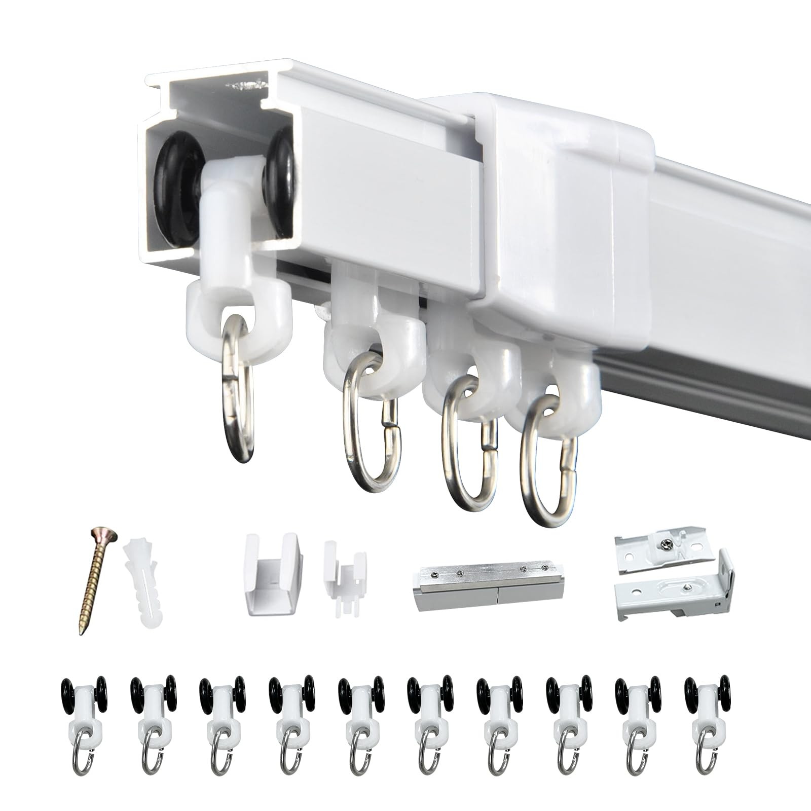 37142in Retractable Wall Or Ceiling Mount Curtain Track System For Track Curtain