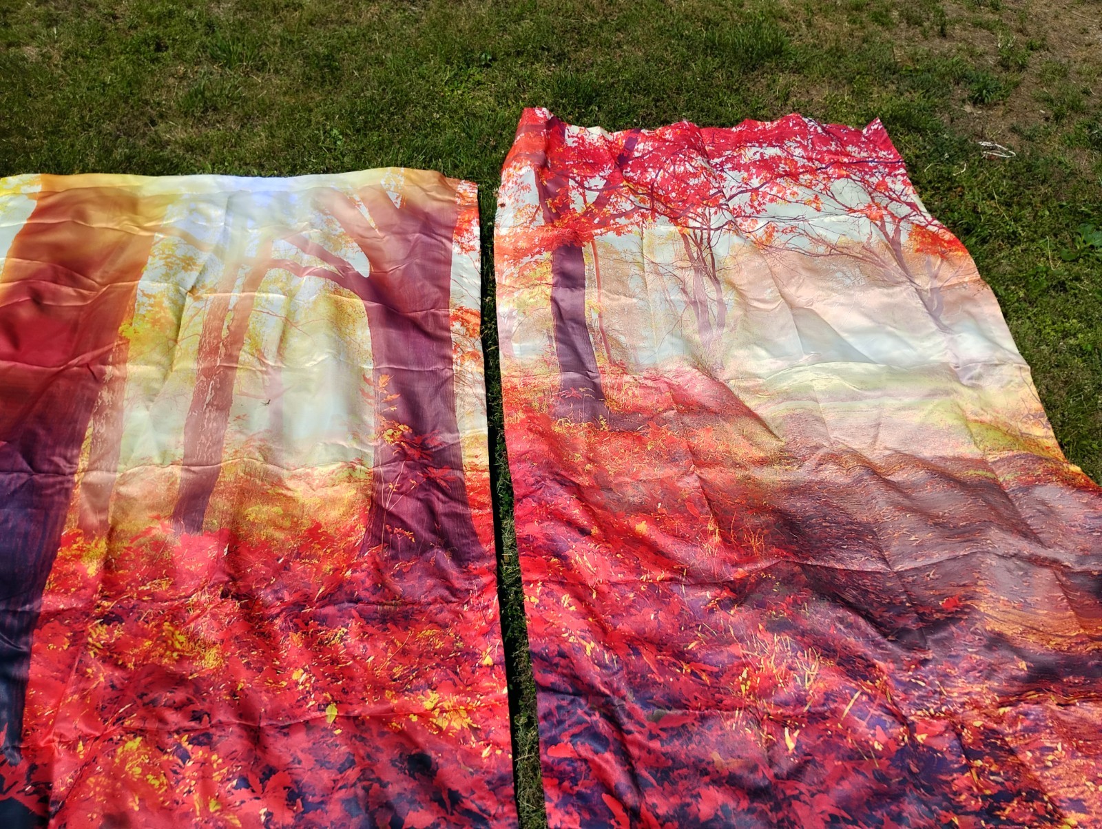 Nature Scenic Multicolor Curtain Panels Set of 2 52×84 Polyester Rod Pocket