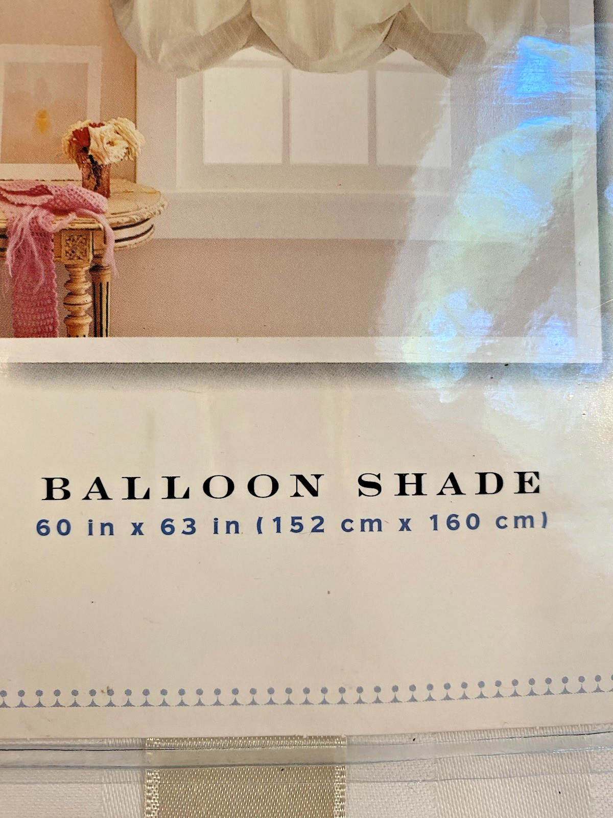 Simply Shabby Chic Off White Tonal Striped Balloon Shade NIP