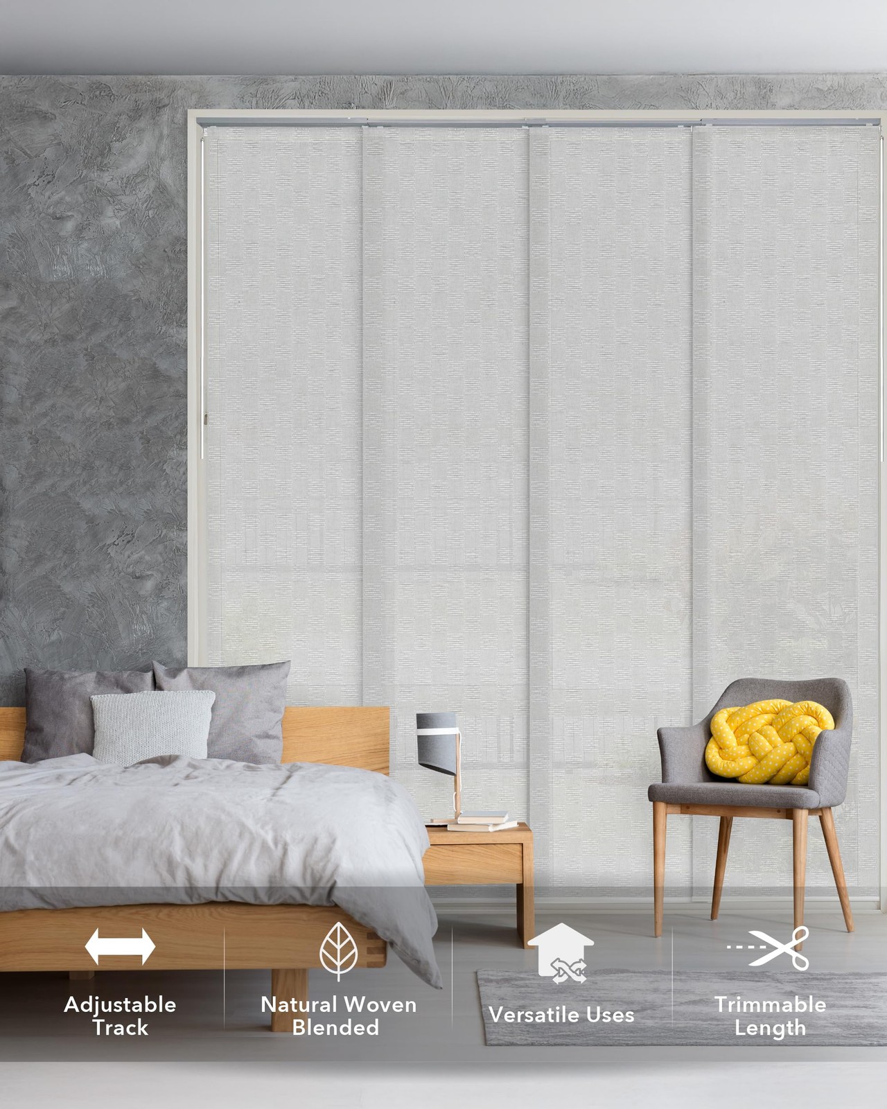 Adjustable Sliding Panel Track Blinds,White Curtain Blinds For Sliding Glass …