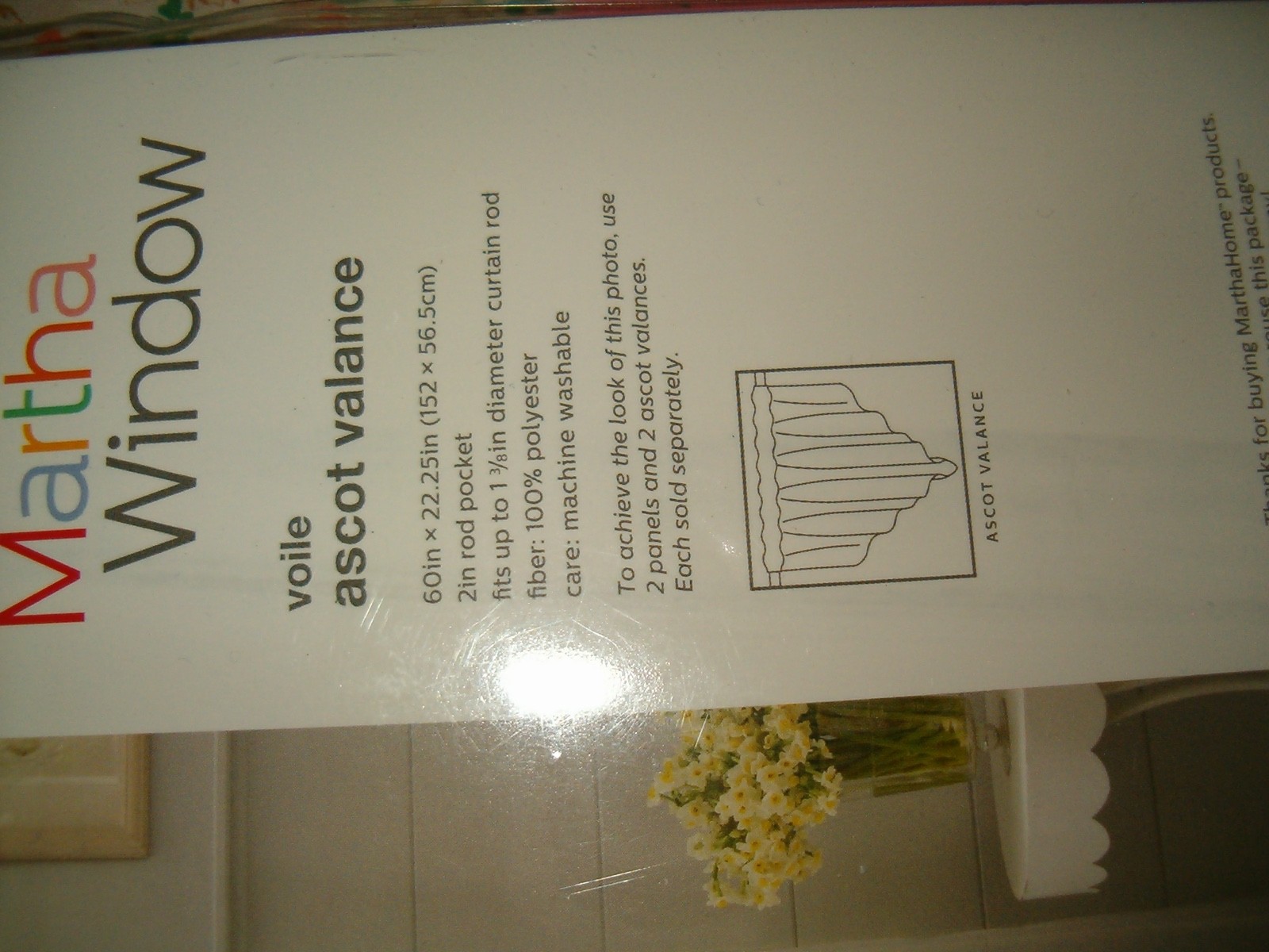 Martha Window Voile Rod Pocket Panel Curtain 2 60″ x 84″ & 2 118″x84″ Valances