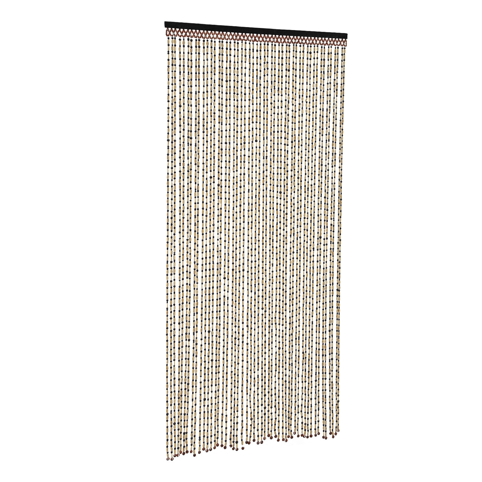 74.8 Inch Boho Natural Wood and Bamboo Beaded Curtain for Doorway Room Divider