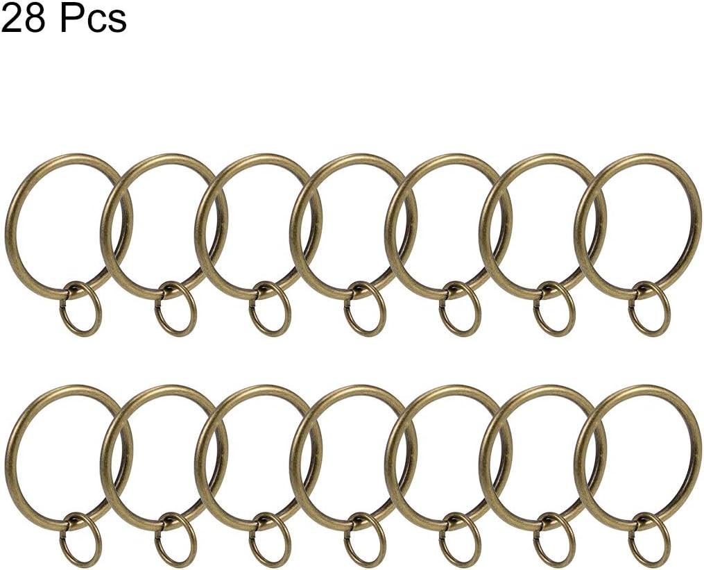 Curtain Rings Metal 37Mm Inner Dia Drapery Ring for Curtain Rods Bronze 28 Pcs